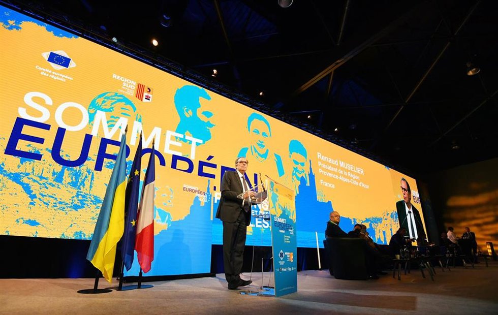 Presidente De La Región Francesa De Provenza-Alpes-Costa Azul Y Vicepresidente De Las Regiones De Francia, Renaud Muselier, Durante Su Internvención En La IX Cumbre Europea De Regiones Y Ciudades, Celebrada En Marsella (Francia).