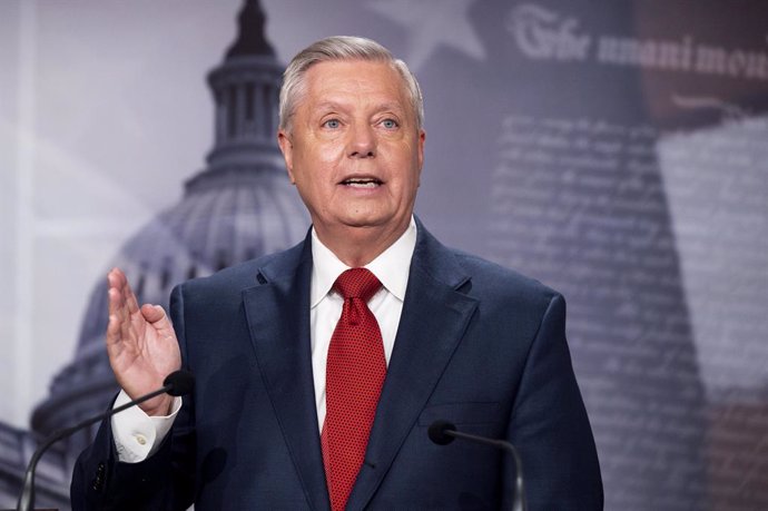 Archivo - 14 April 2021, US, Washington: US Senator Lindsey Graham speaks during a press conference about the president's decision to withdraw from Afghanistan. The United States will start removing its remaining troops from Afghanistan on May 1, leadin