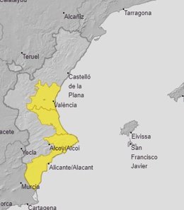 Avisos por lluvias este sábado 5 de marzo en la Comunitat Valenciana
