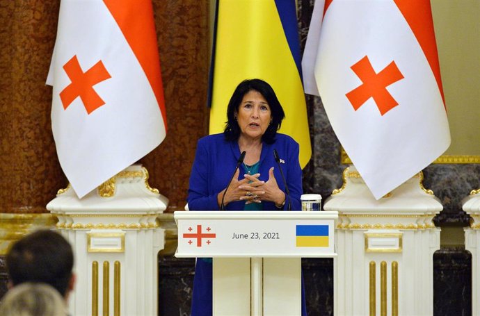 Archivo - La presidenta de Georgia, Salome Zurabishvili.