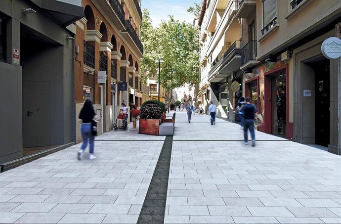 Archivo - Recreacion de la reforma de la calle San Miguel para convertirla en una vía de prioridad peatonal