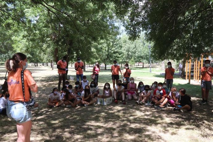 Participantes en una actividad de inmersión de inglés en Extremadura.