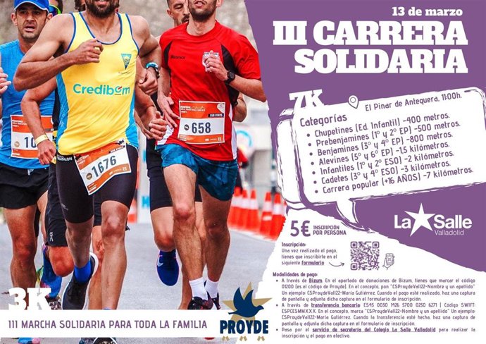 Cartel de la III Carrera Solidaria de La Salle en Valladolid.