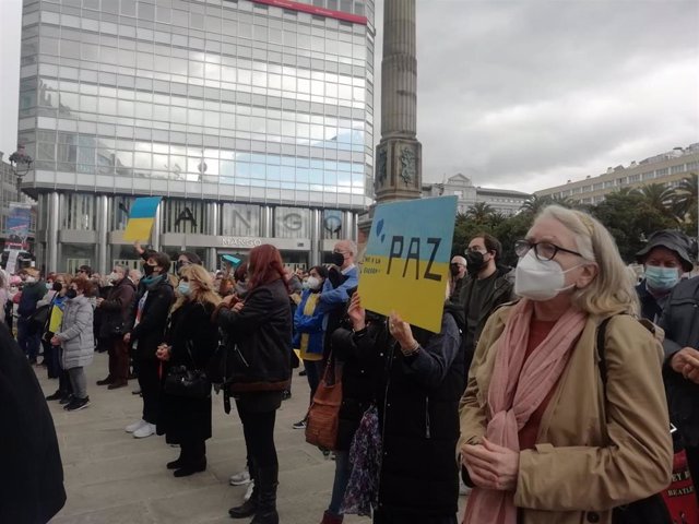 Manifestación en A Coruña por la paz en Ucrania