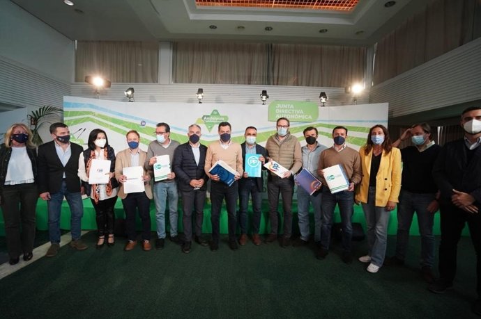 Reunión del presidente del PP-A, Juanma Moreno con el resto de presidentes provinciales de Andalucía en la Junta Directiva Autonómica.