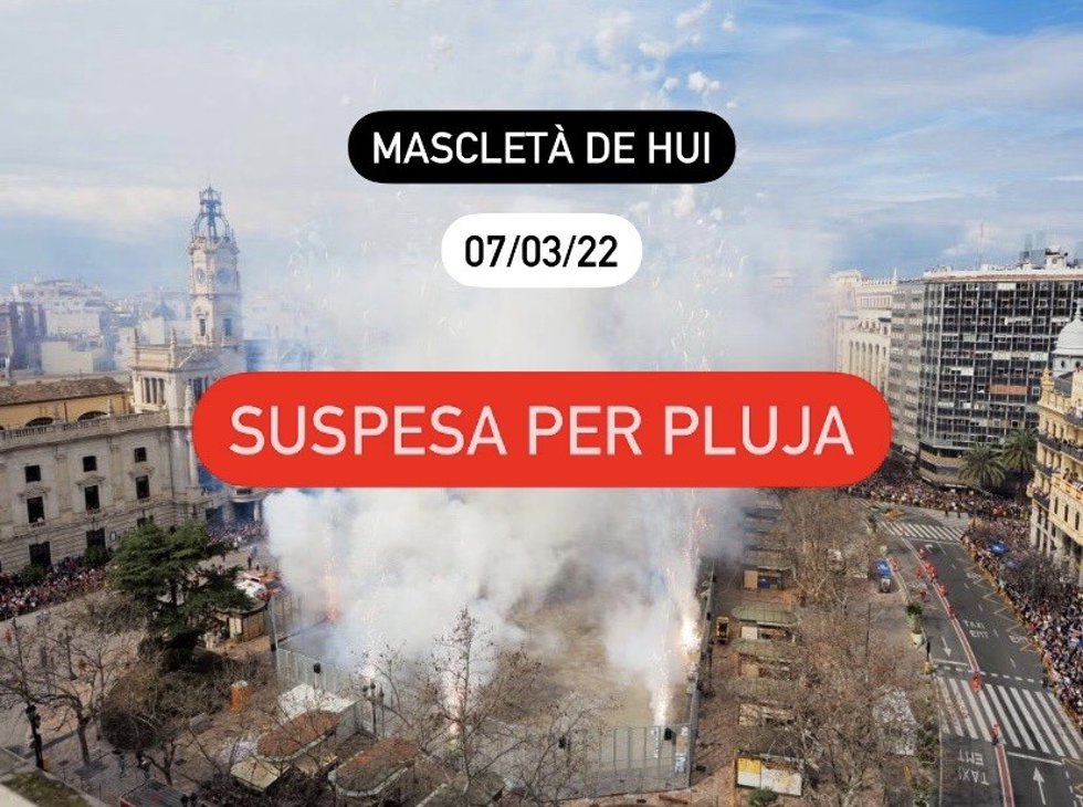 Masclet suspendida por la lluvia