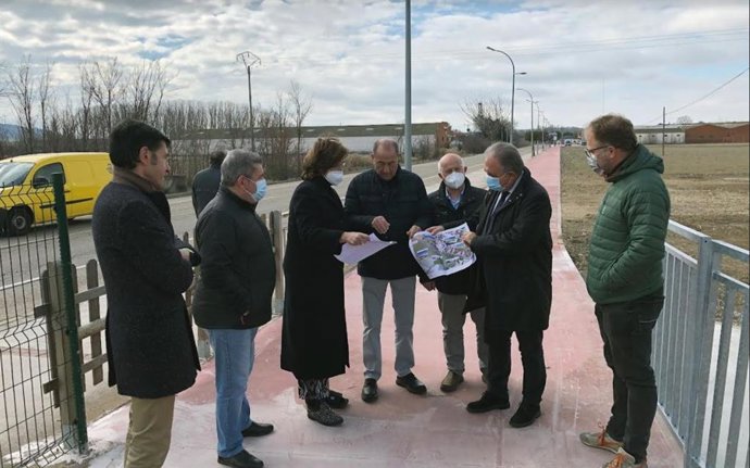 Armisén en la visita a las obras del carril bibi de Villalobón a Palencia.