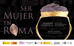 Cartel de la iniciativa "Ser Mujer en Roma" del Museo Nacional de Arte Romano de Mérida
