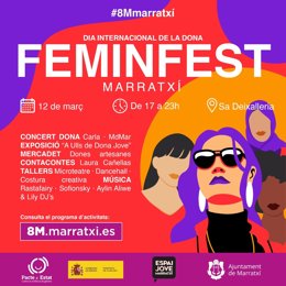 Cartel del 'FeminFest' organizado por el Ayuntamiento de Marratxí.