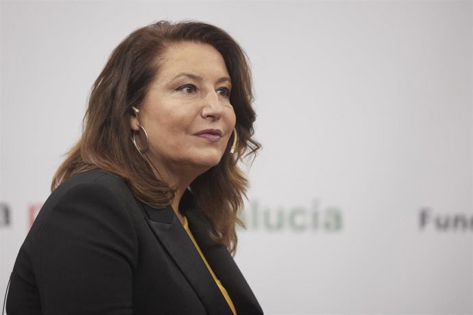 La consejera de Agricultura, Carmen Crespo, durante los Encuentros Informativos de Europa Press en la Fundación Cajasol, a 2 de marzo de 2022 en Sevilla (Andalucía, España) (Foto de archivo).