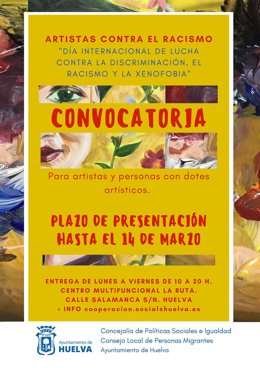 Cartel de  la convocatoria artística 'Artistas contra el racismo'.
