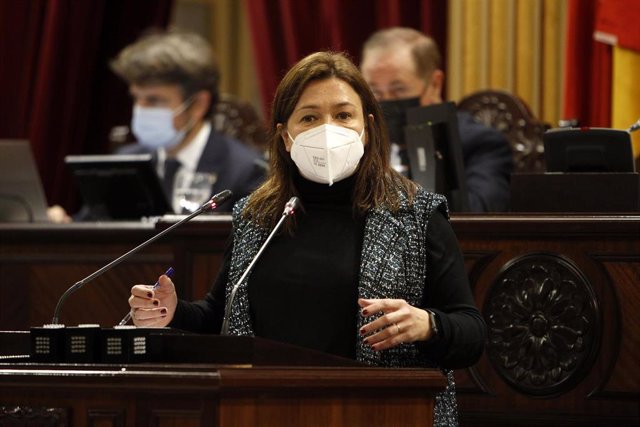 Archivo - La consellera de Presidencia, Función Pública e Igualdad, Mercedes Garrido, en el Parlament balear. 