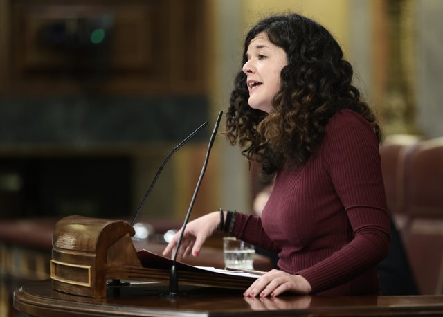 La portavoz adjunta de Unidas Podemos en el Congreso, Sofía Fernández Castañón, interviene en una sesión plenaria, en el Congreso de los Diputados, a 1 de febrero de 2022, en Madrid (España). 