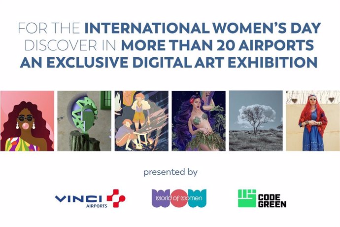 In world first, VINCI Airports, World of Women, and Code Green bring digital artworks to airports across the globe on international womens day