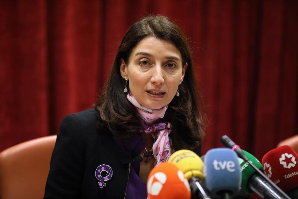 La ministra de Justicia, Pilar Llop, en una rueda de prensa para presentar los resultados del trabajo del Instituto Nacional de Toxicología y Ciencias Forenses (INTCF).