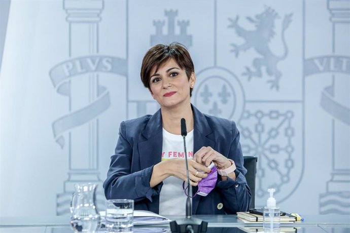 La ministra portavoz, Isabel Rodríguez, en la rueda de prensa posterior al Consejo de Ministros de este martes