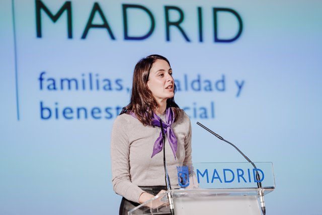 La portavoz de Más Madrid en el Ayuntamiento, Rita Maestre, interviene en un acto conmemorativo por el 8M, en el Auditorio Caja de Música de Centrocentro