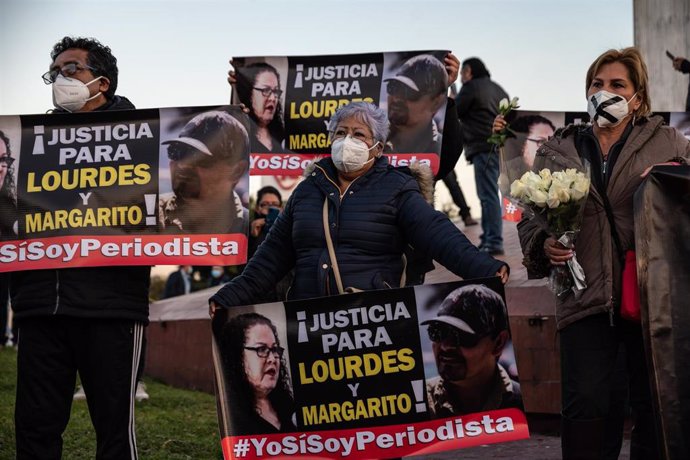 Archivo - Protesta por el asesinato de periodistas en México