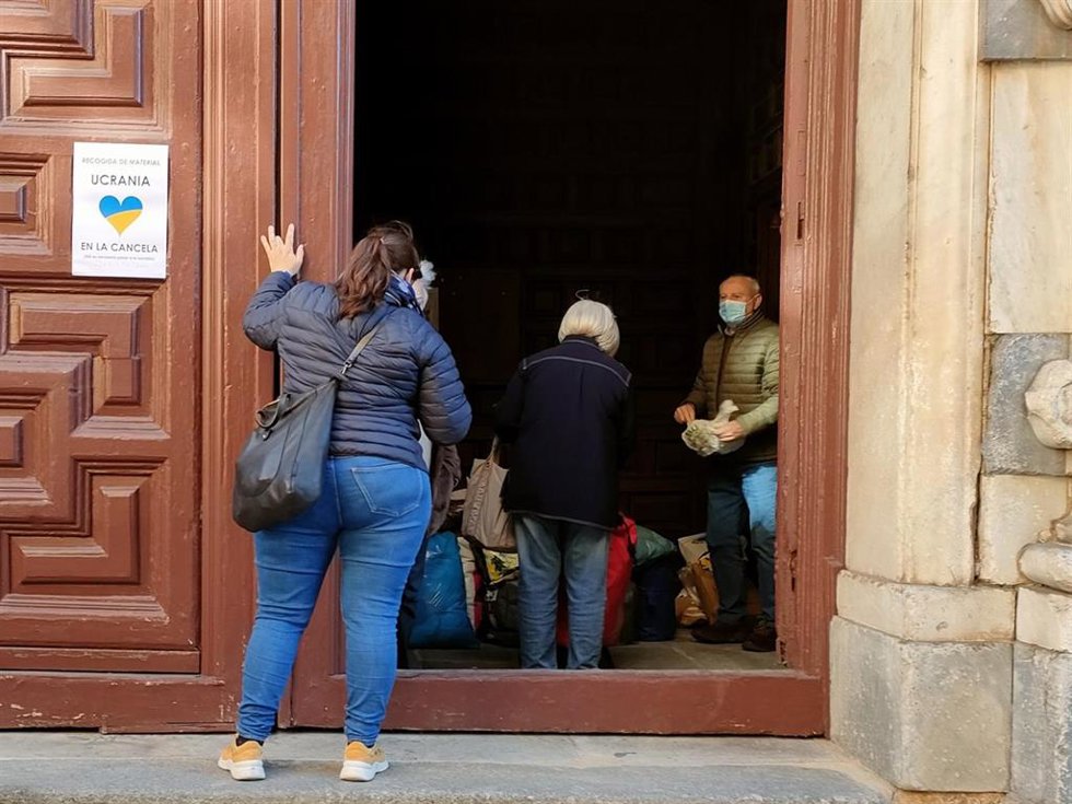 Uno de los espacios de Salamanca donde recogen material para Ucrania.