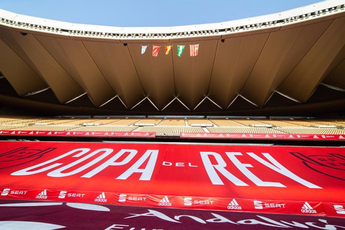 Archivo - Detail of stadium during Copa Del Rey Final match between Real Sociedad and Athletic Club at Estadio de La Cartuja on April 03, 2021 in Seville, Spain.