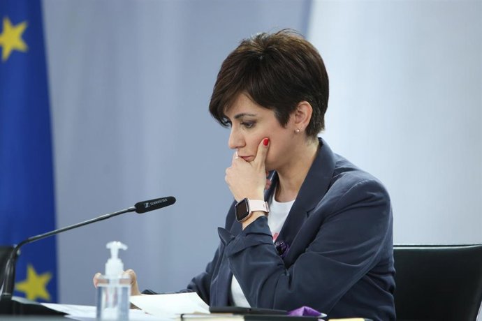 La ministra portavoz, Isabel Rodríguez, este martes en la rueda de prensa tras la reunión del Consejo de Ministros.