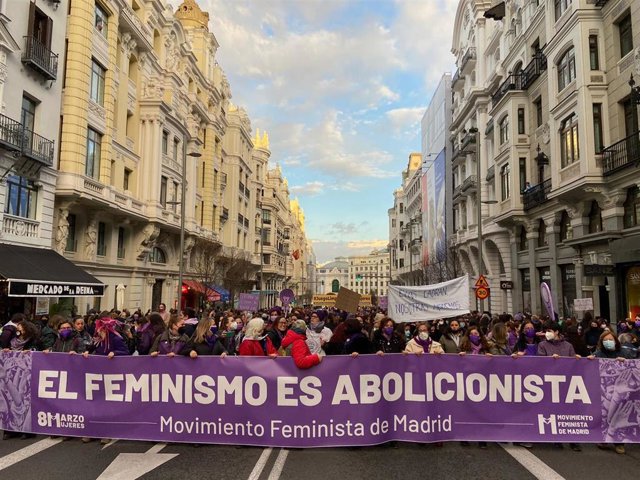 Marcha por el Día de la Mujer en Madrid