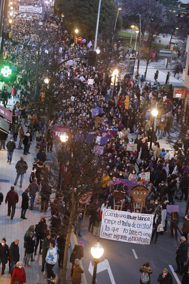 Manifestación en Gijón por el Día Internacional de la Mujer