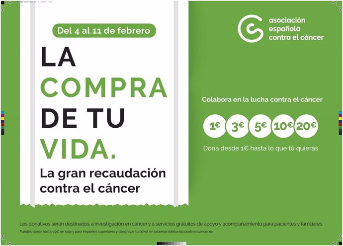 Archivo - La AECC CyL retoma la campaña 'La compra de tu vida' hasta el 11 de febrero para "frenar las desigualdades" en el cáncer