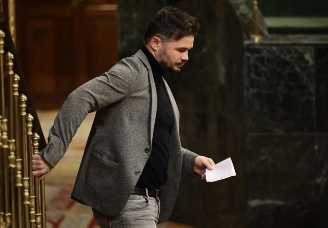 El portavoz parlamentario de ERC, Gabriel Rufián, en una sesión plenaria, en el Congreso 