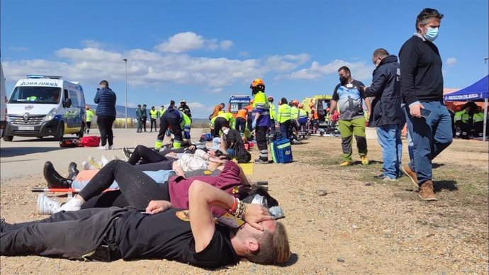 Simulacro de accidente en el Aeropuerto de la Región de Murcia