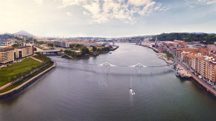 Infografía con el futuro puente sobre la ría de Bilbao