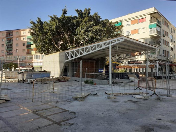 Imagen de las obras en la Plaza de la Nogalera de Torremolinos