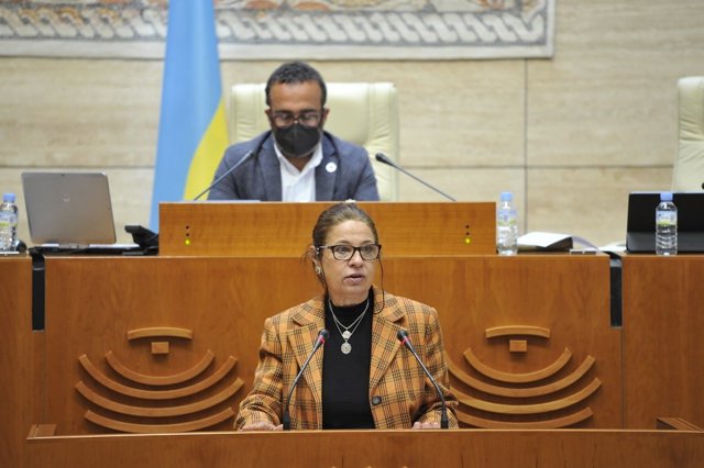 La vicepresidenta primera y consejera de Hacienda y Administración Pública, Pilar Blanco-Morales, en su comparecencia en la Asamblea para hablar sobre la sentencia del Supremo sobre Valdecañas