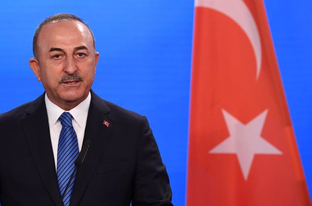 Archivo - El ministro de Exteriores de Turquía, Mevlut Cavusoglu, durante un acto en Berlín