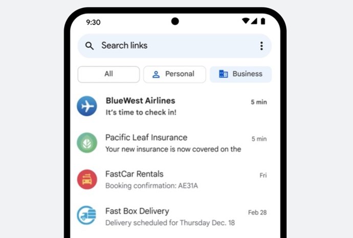 Rdiseño de la bandeja de entrada de Google Mensajes