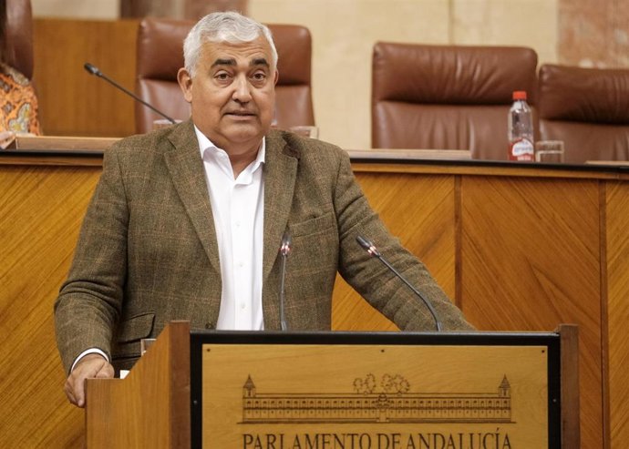 El parlamentario del PSOE-A Antonio Ramírez de Arellano, en el Pleno del Parlamento.