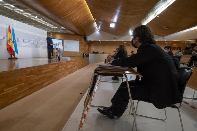 Feijóo, en rueda de prensa.