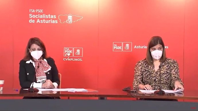 Archivo - Imagen de archivo de las dirigentes socialistas asturianas Adriana Lastra y Gimena Llamedo.