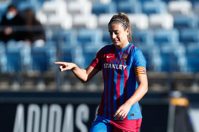 Archivo - Alexia Putellas of FC Barcelona gestures during the spanish women league, Primera Iberdrola, football match played between Real Madrid and FC Barcelona at Alfredo di Stefano stadium on December 12, 2021, in Valdebebas, Madrid, Spain.