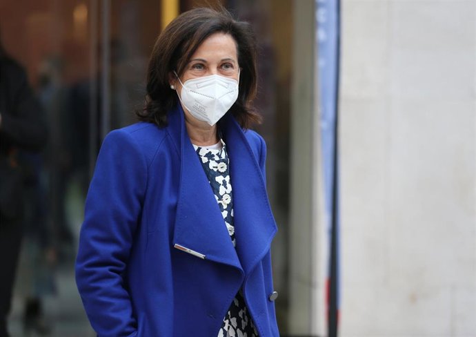 La ministra de Defensa, Margarita Robles, acude a la clausura del II Congreso Iglesia y Sociedad de la Fundación Pablo VI, en la Fundación Pablo VI, a 10 de marzo de 2022, en Madrid (España). 