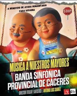Cartel del concierto que la Banda Sinfónica de la Diputación de Cáceres ofrece este domingo en homenaje a los abuelos y las abuelas