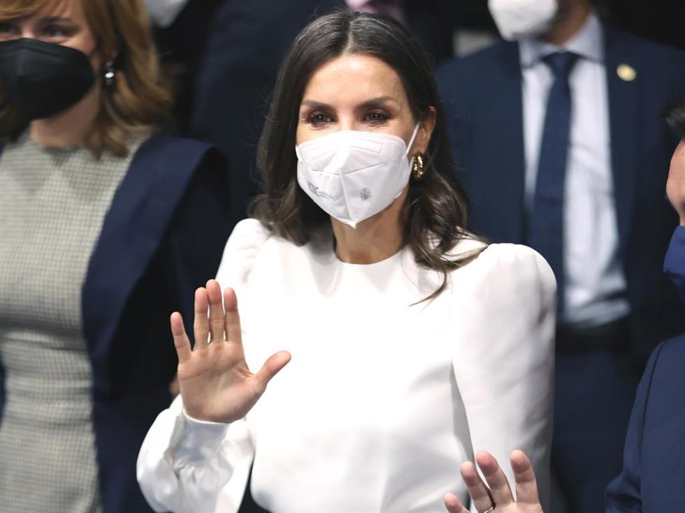 La Reina Letizia, durante su visita este viernes a la MBFWM