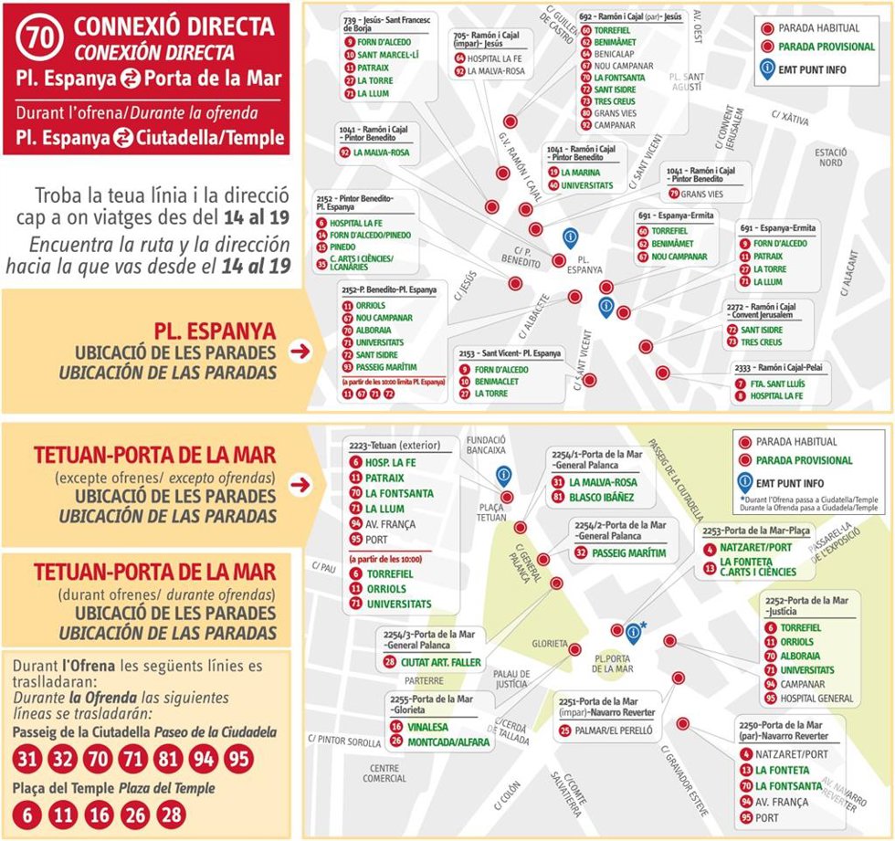 Archivo - Cartel de la EMT para Fallas