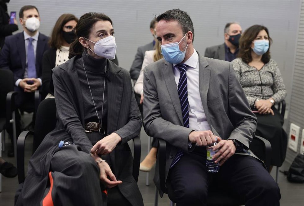 La ministra de Justicia, Pilar Llop y el secretario general para la Innovación y Calidad del Servicio Público de Justicia, Manuel Olmedo