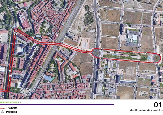 Nuevo recorrido de la línea 7 de Auvasa en la zona de Los Santos-Pilarica.