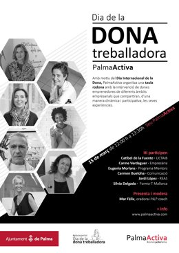 Cartel de la mesa redonda 'Ellas emprenden' de PalmaActiva.