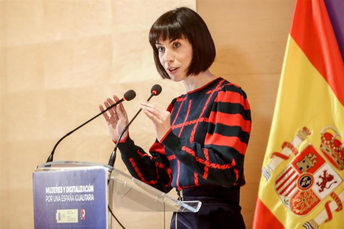 La ministra de Ciencia e Innovación, Diana Morant, inaugura la jornada 'Mujeres y Digitalización, por una España Igualitaria', en el Ministerio de Asuntos Económicos y Transformación Digital, a 10 de marzo de 2022, en Madrid (España). Este acto es organ