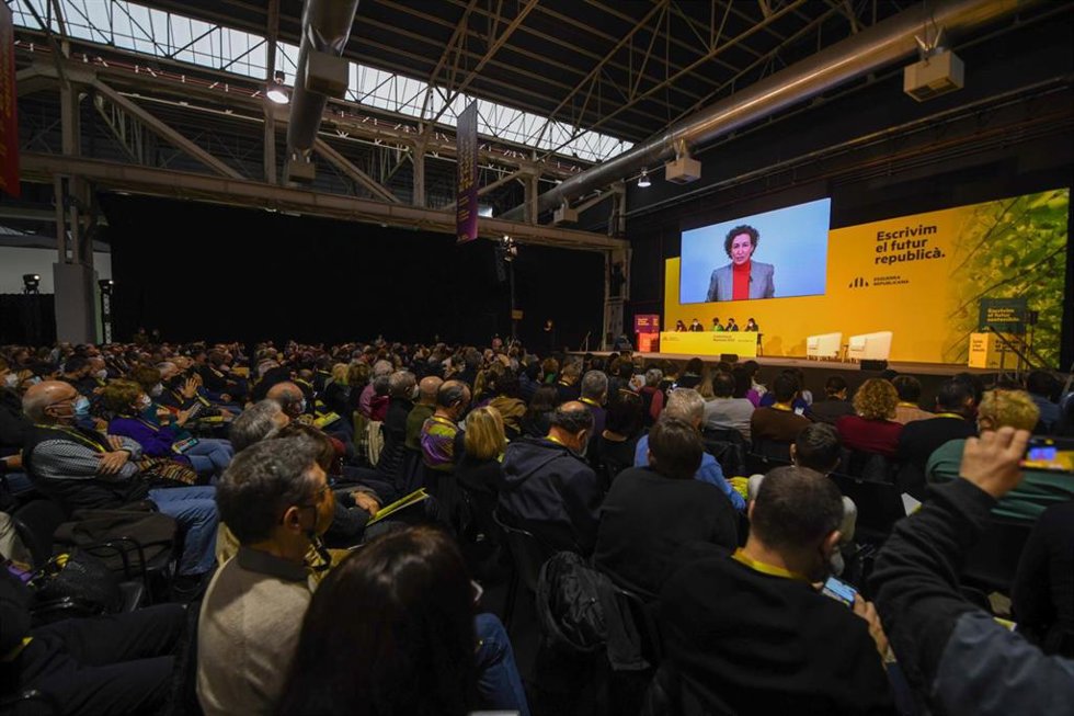 La secretaria general de ERC, Marta Rovira, interviene desde Ginebra en la Conferencia Nacional del partido