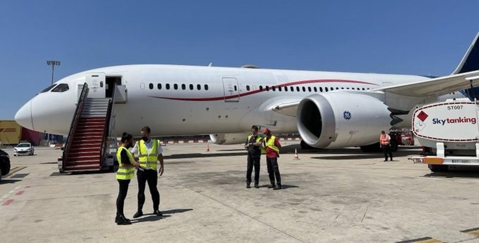 Imagen del vuelo de Varsovia (Polonia) a Barcelona y Madrid con más de 220 refugiados ucranianos
