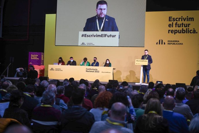 El president de la Generalitat, Pere Aragons, en la Conferncia Nacional d'ERC.